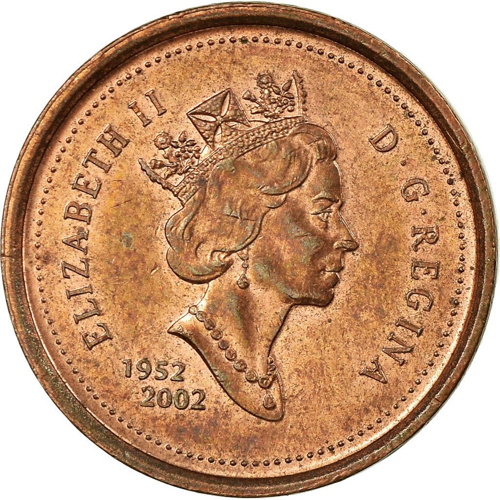 Canada Coin Canadian 1 Cent | Queen Elizabeth II | Golden Jubilee | Maple Leaf | KM445 | 2002