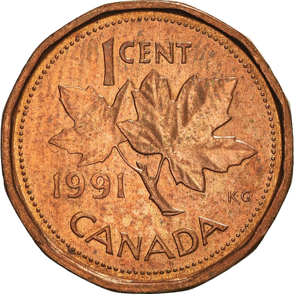 Canada Coin Canadian 1 Cent | Queen Elizabeth II | Maple Leaf | KM181 | 1990 - 1996