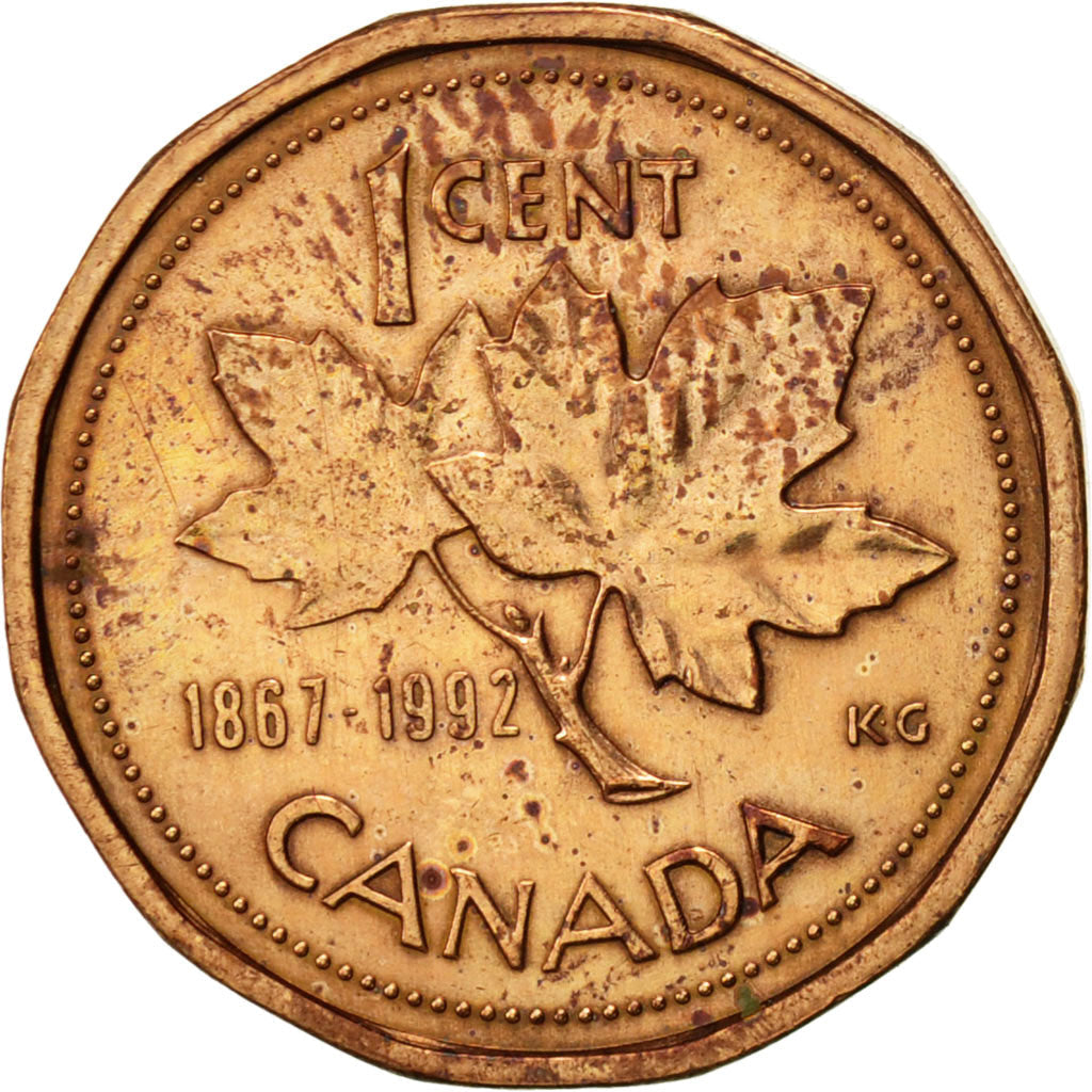 Canada Coin Canadian 1 Cent | Queen Elizabeth II | Maple Leaf | KM204 | 1992