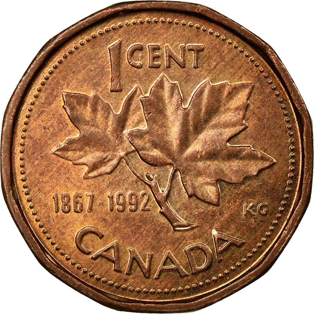 Canada Coin Canadian 1 Cent | Queen Elizabeth II | Maple Leaf | KM204 | 1992