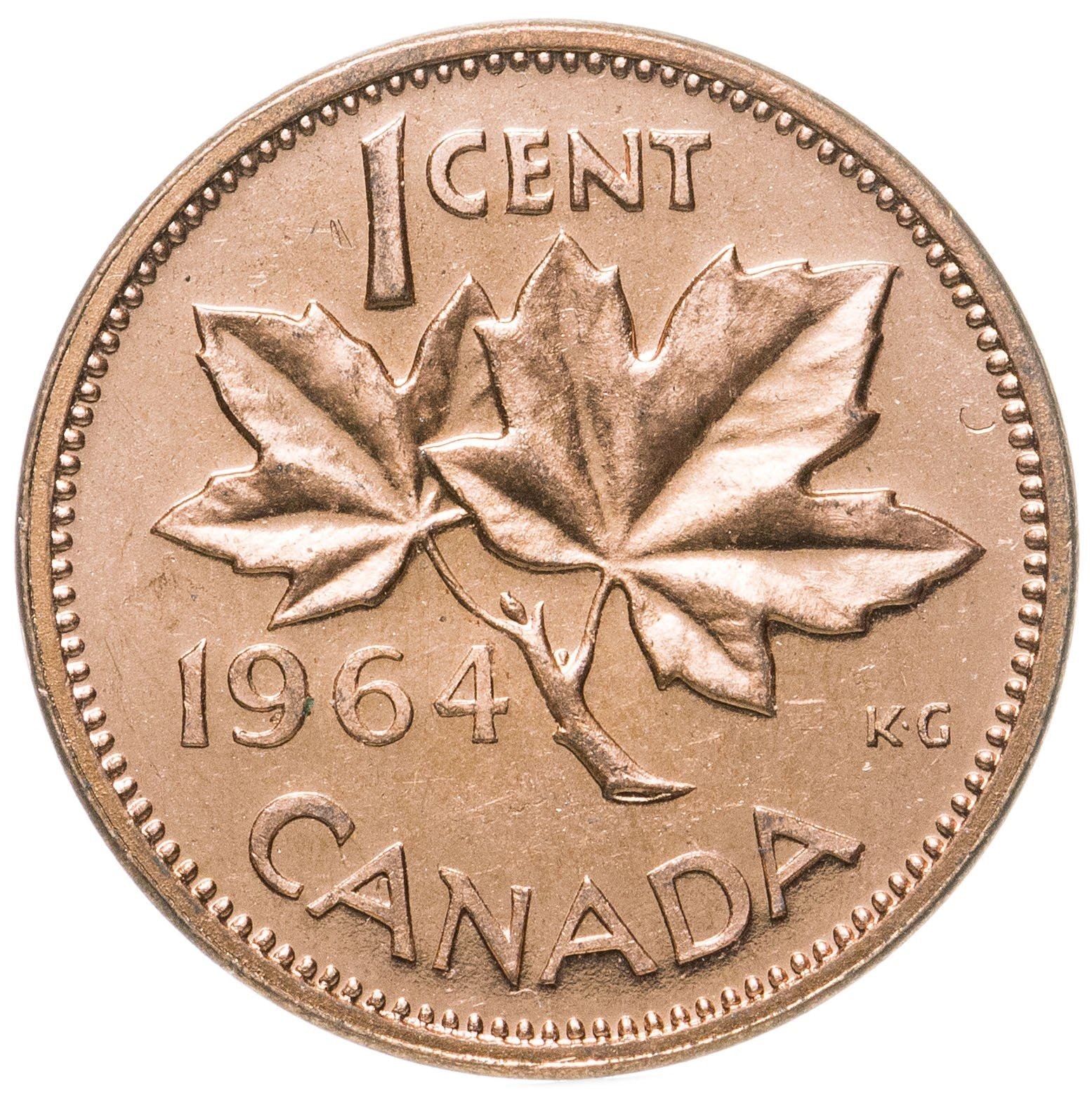 Canada Coin Canadian 1 Cent | Queen Elizabeth II | Maple Leaf | KM49 | 1953 - 1964