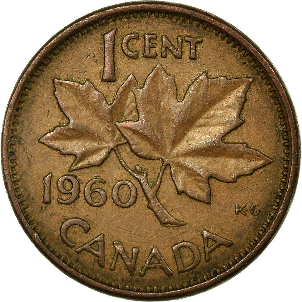 Canada Coin Canadian 1 Cent | Queen Elizabeth II | Maple Leaf | KM49 | 1953 - 1964