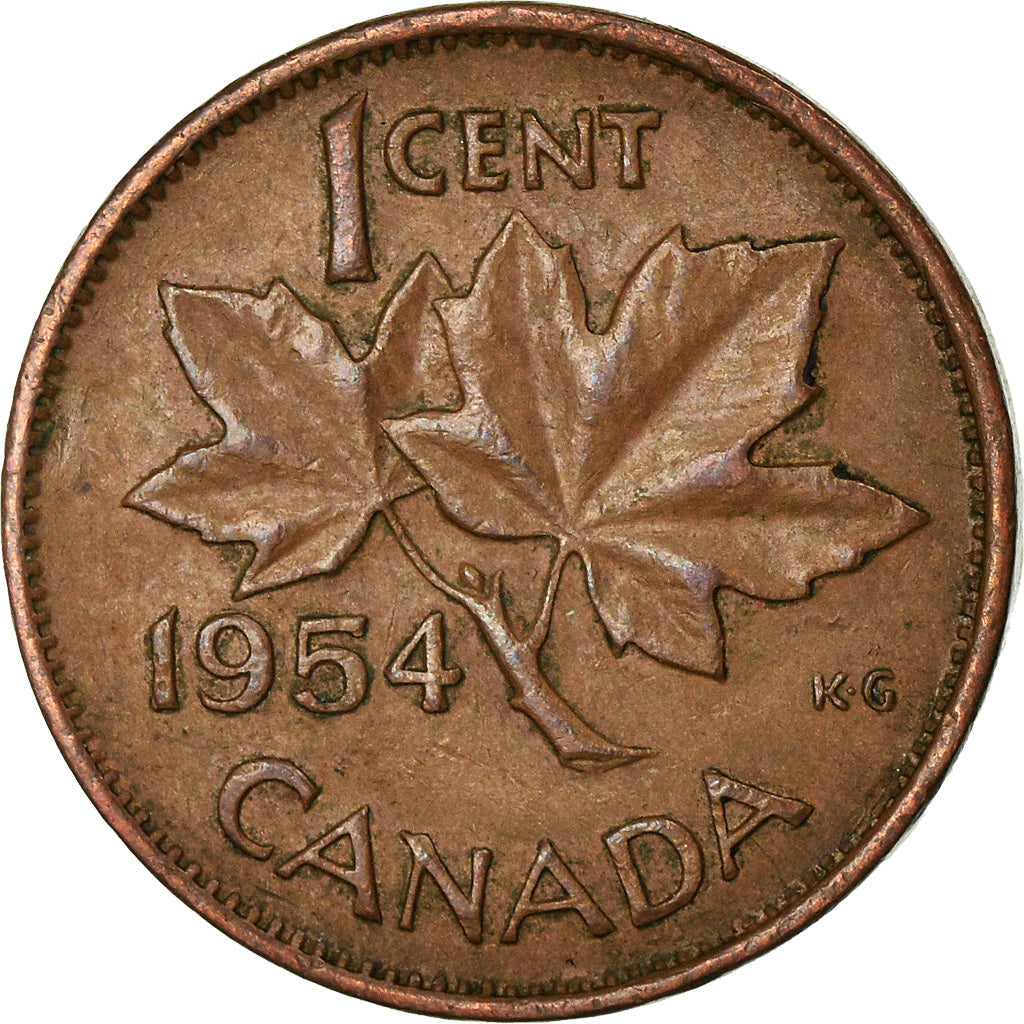 Canada Coin Canadian 1 Cent | Queen Elizabeth II | Maple Leaf | KM49 | 1953 - 1964