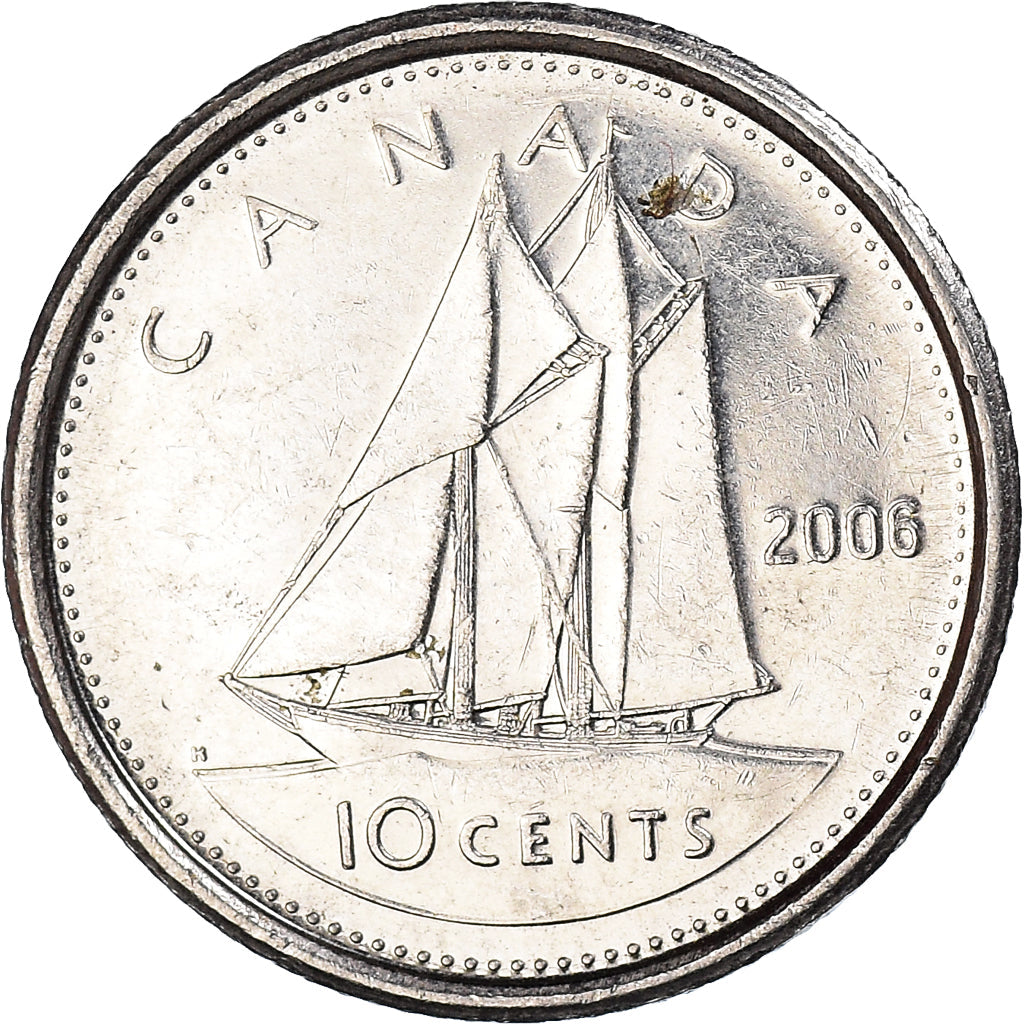 Canada Coin Canadian 10 Cents | Queen Elizabeth II | Bluenose Racing Ship | KM492 | 2003 - 2021