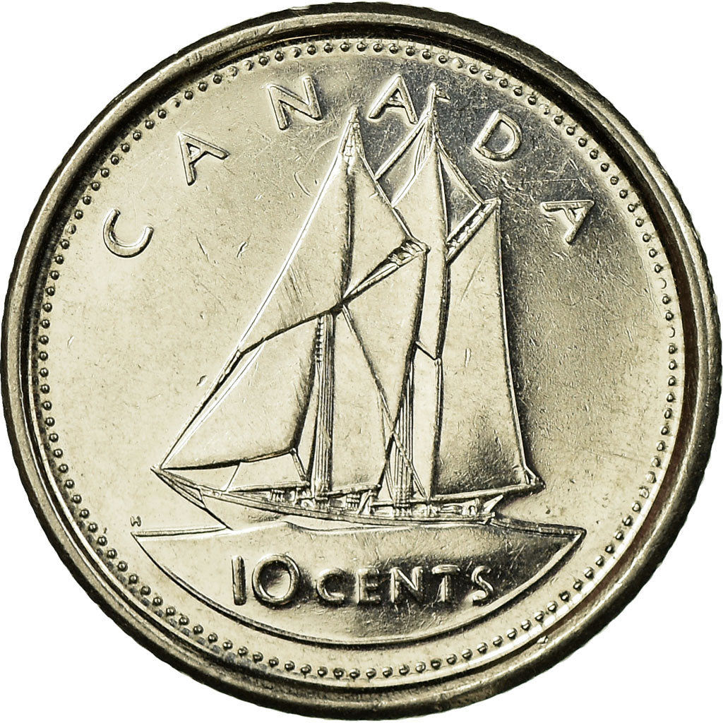 Canada Coin Canadian 10 Cents | Queen Elizabeth II | Golden Jubilee | Bluenose Racing Ship | KM447 | 2002