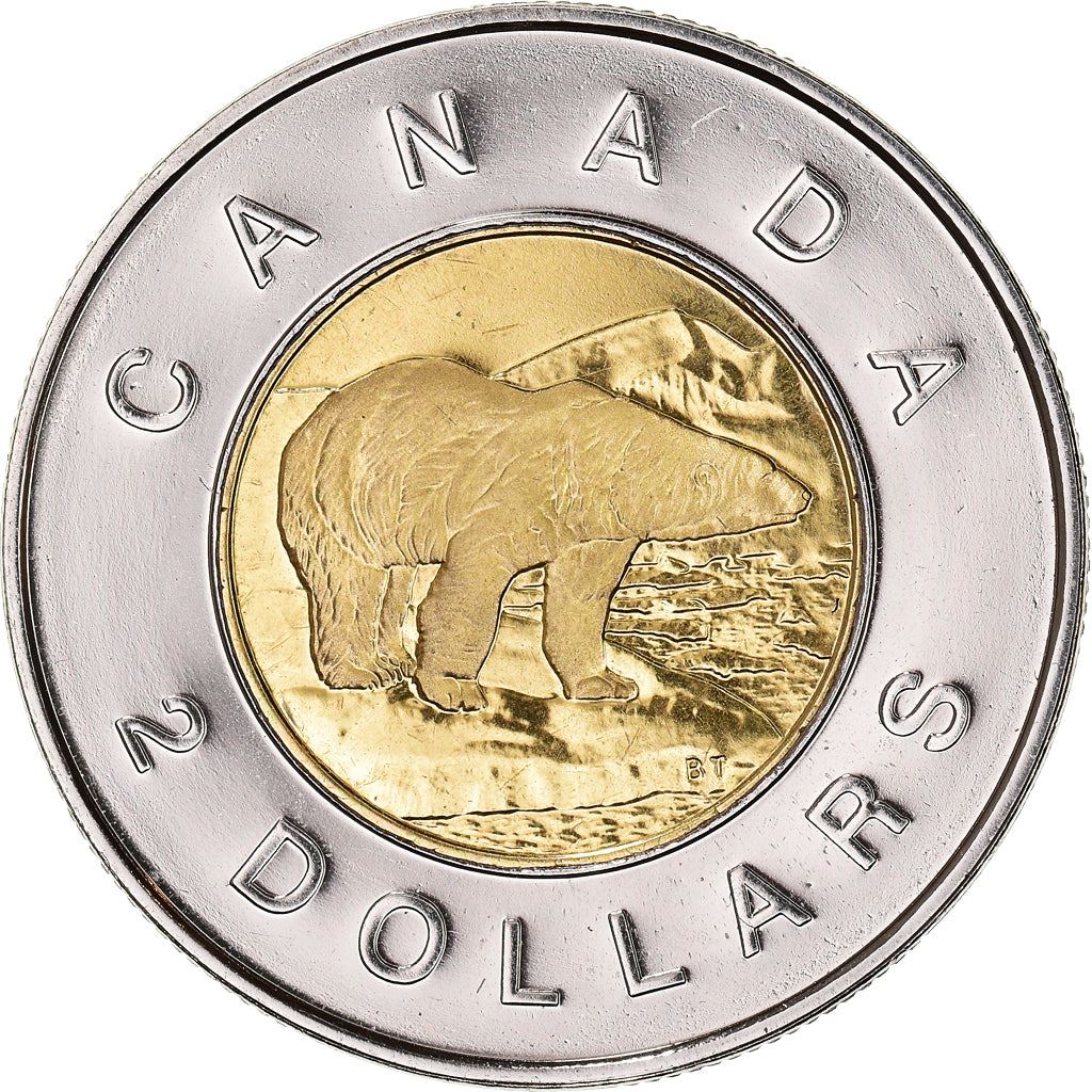 Canada Coin Canadian 2 Dollars | Queen Elizabeth II | Polar Bear | KM270 | 1996 - 2003