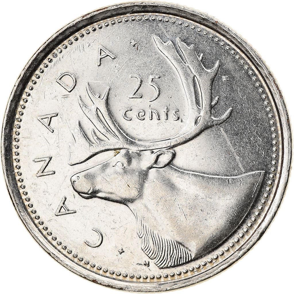 Canada Coin Canadian 25 Cents | Elizabeth II | Golden Jubilee | Reindeer | KM448 | 2002