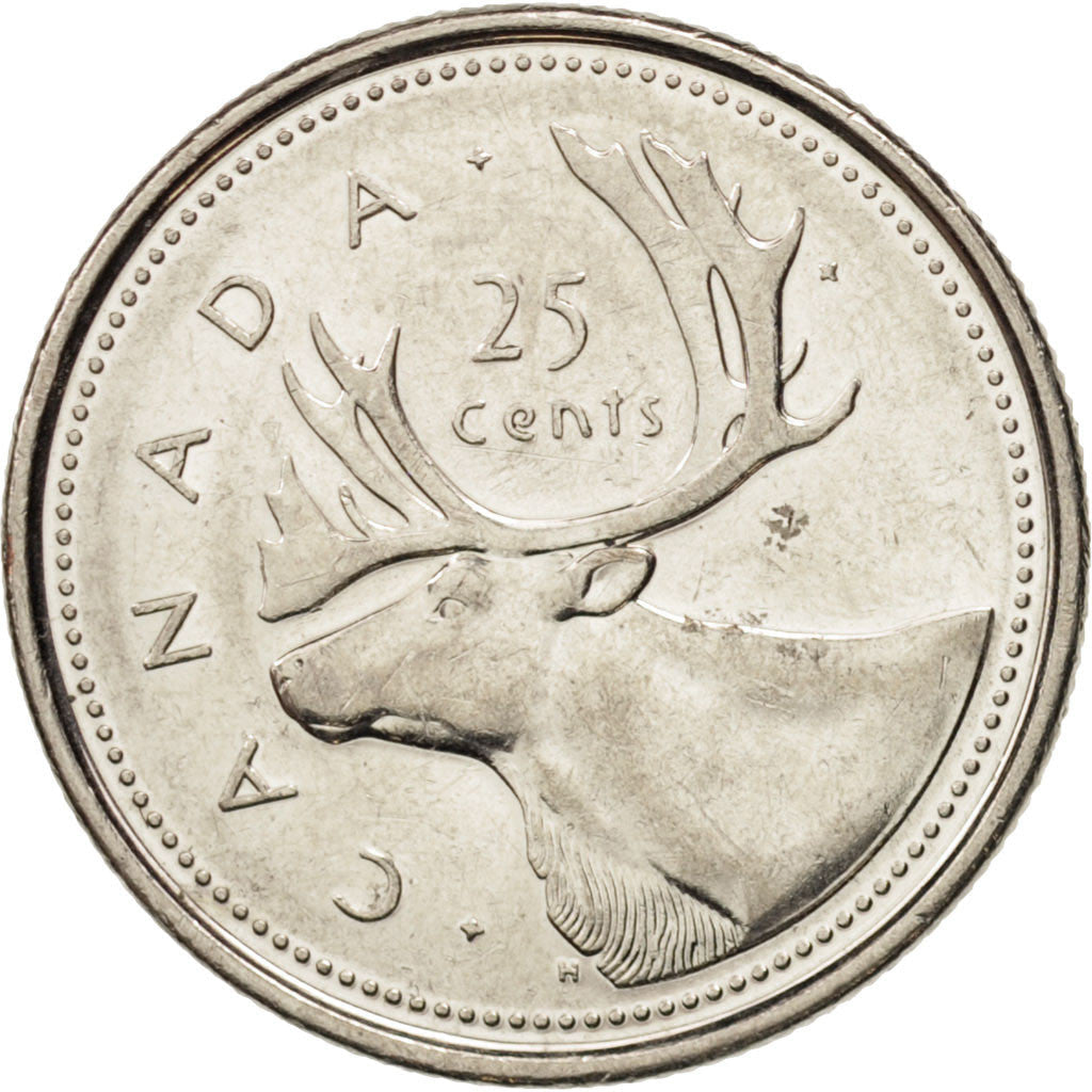 Canada Coin Canadian 25 Cents | Elizabeth II | Golden Jubilee | Reindeer | KM448 | 2002