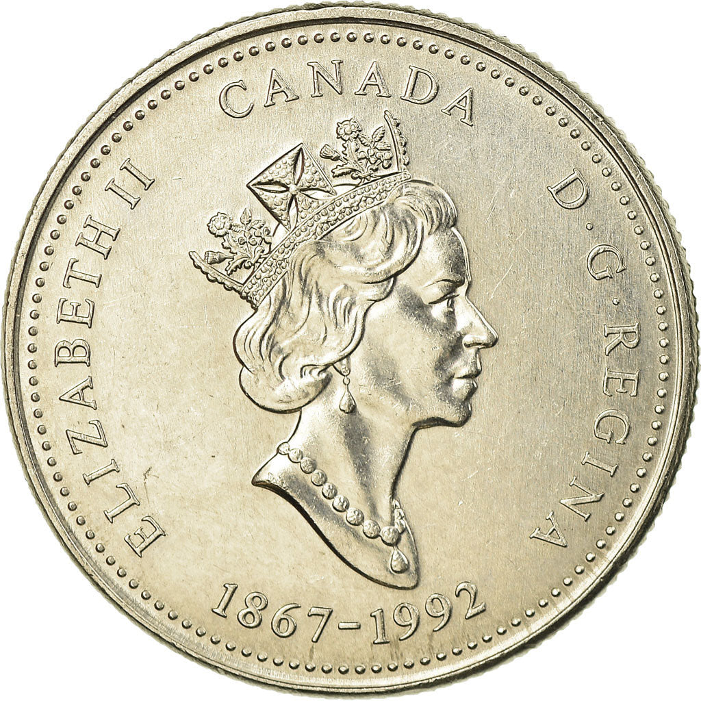 Canada Coin Canadian 25 Cents | Queen Elizabeth II | British Columbia | KM232 | 1992