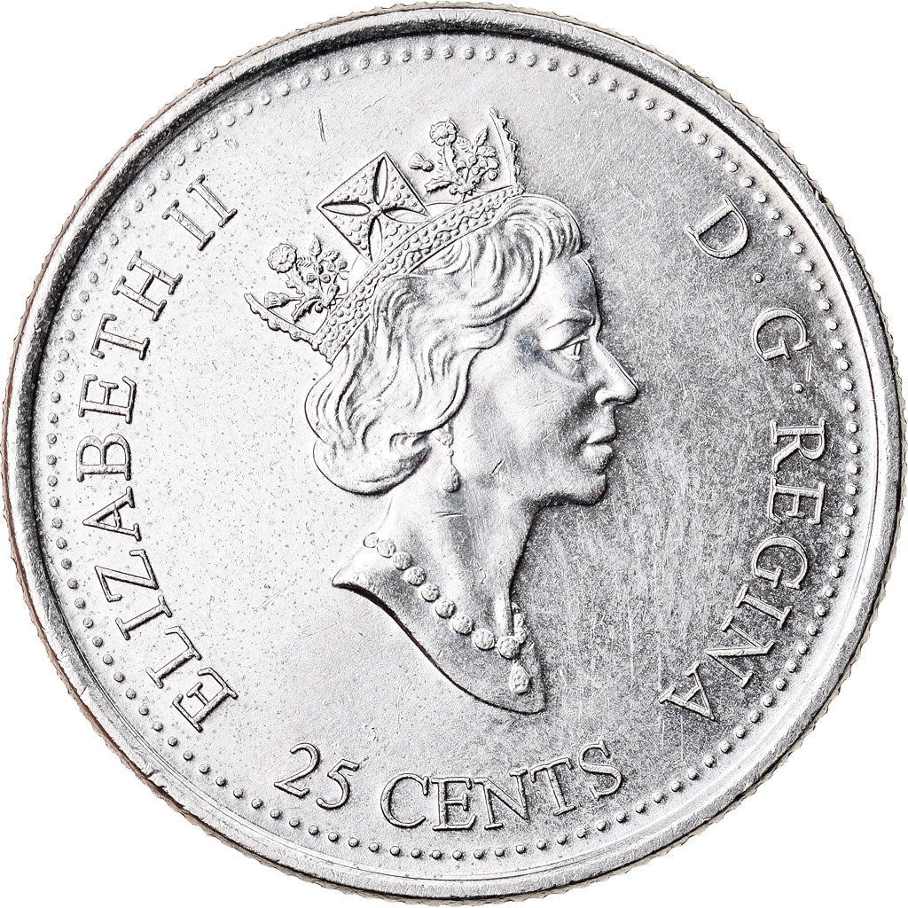 Canada Coin Canadian 25 Cents | Queen Elizabeth II | Children Painting | KM350 | 1999