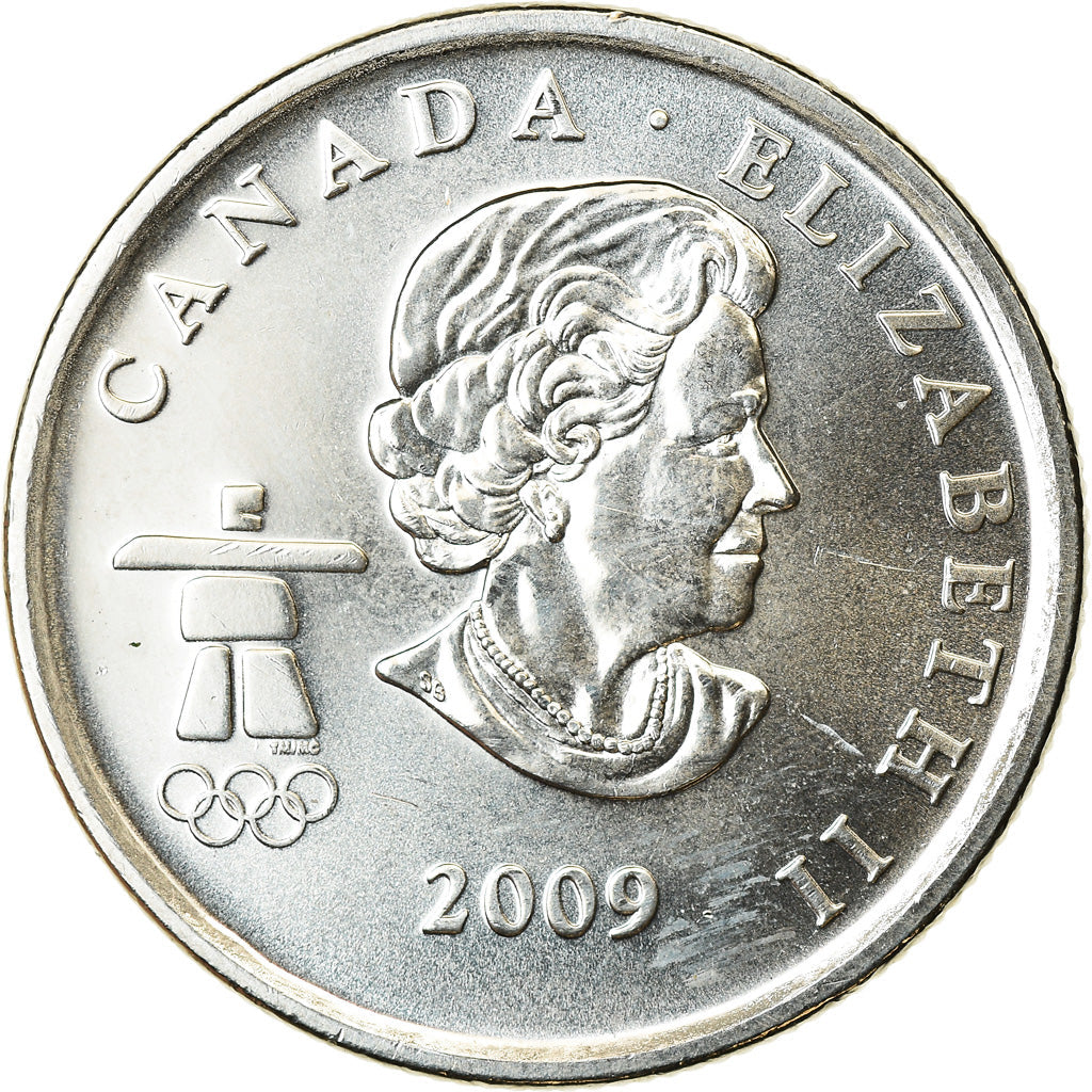 Canada Coin Canadian 25 Cents | Queen Elizabeth II | Cross Country Skiing | Maple Leaf | KM840 | 2009