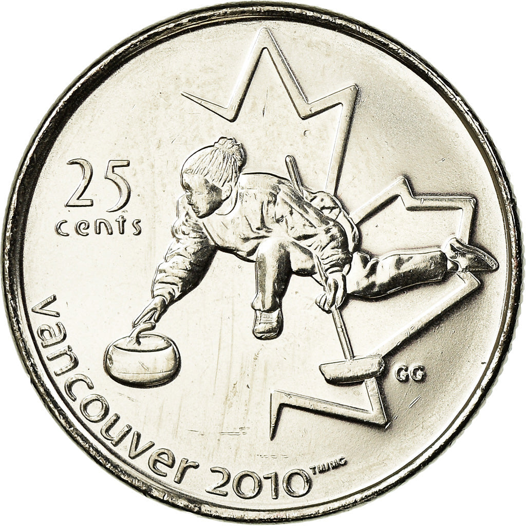 Canada Coin Canadian 25 Cents | Queen Elizabeth II | Curling | KM682 | 2007