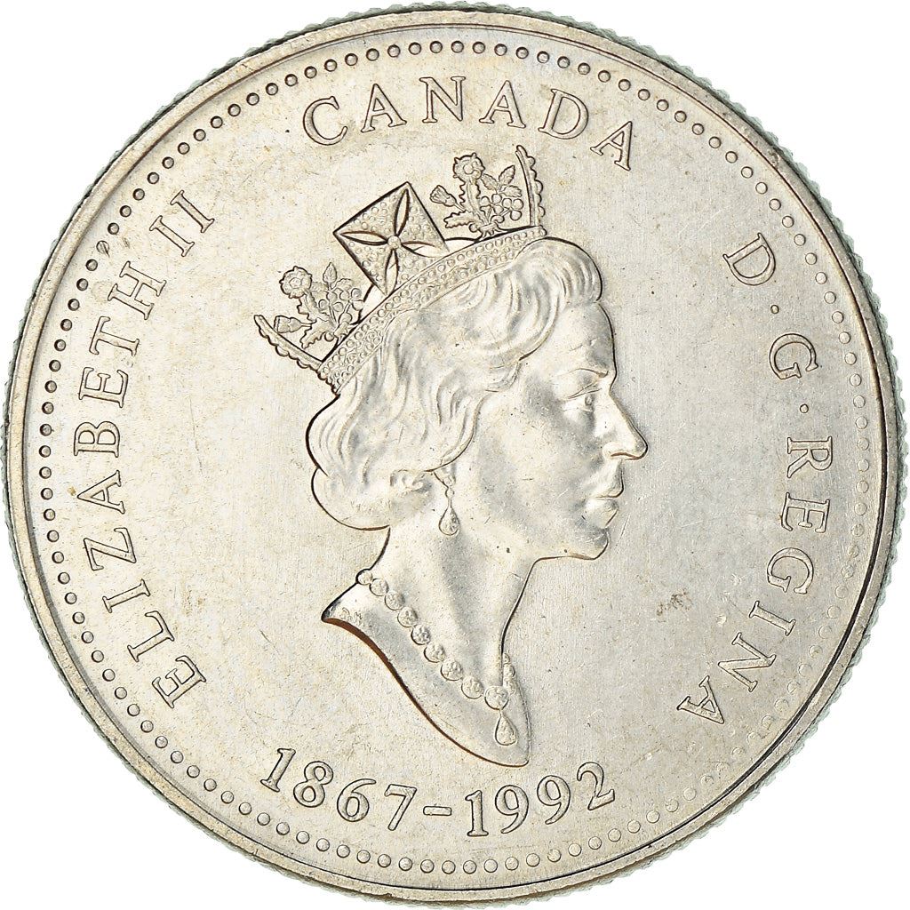 Canada Coin Canadian 25 Cents | Queen Elizabeth II | Northwest Territories | Inukshuk | Winter Olympics | KM212 | 1992