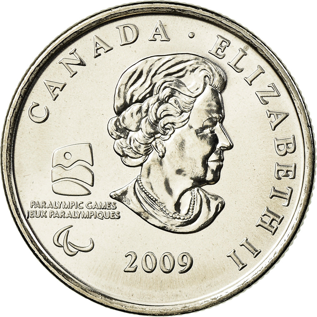 Canada Coin Canadian 25 Cents | Queen Elizabeth II | Sledge Hockey | KM952 | 2009