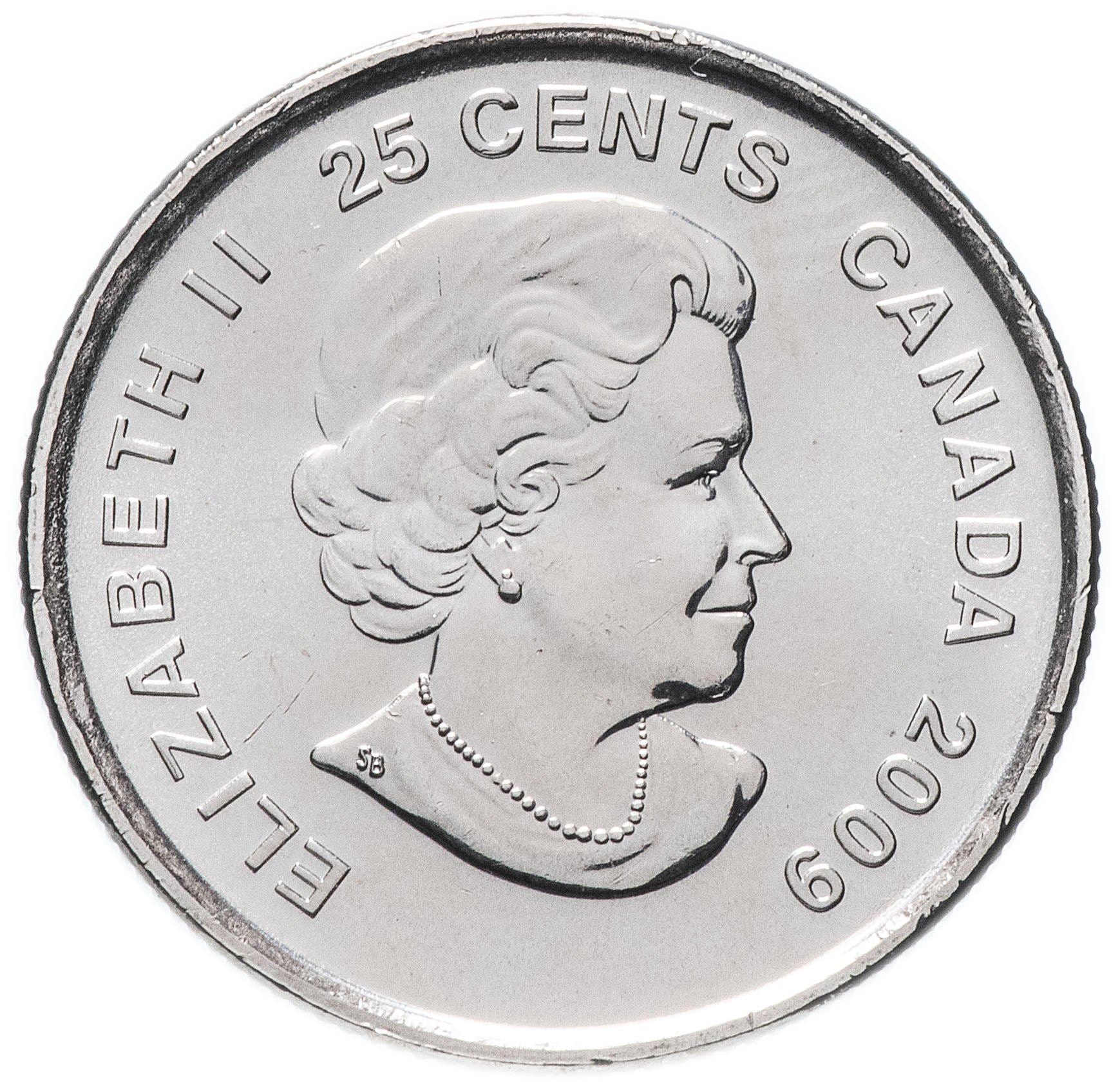 Canada Coin Canadian 25 Cents | Queen Elizabeth II | Sledge Hockey | KM952 | 2009