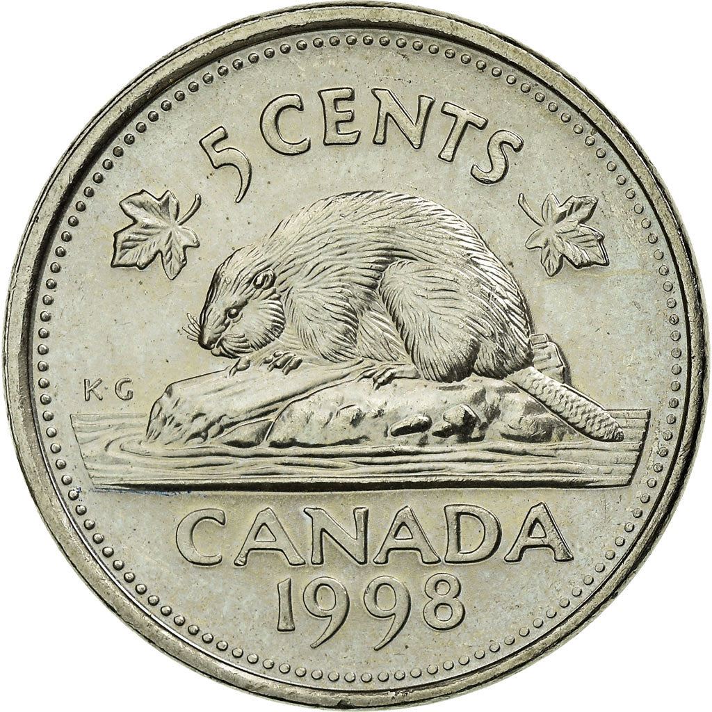 Canada Coin Canadian 5 Cents | Elizabeth II | Beaver | KM182 | 1990 - 2001