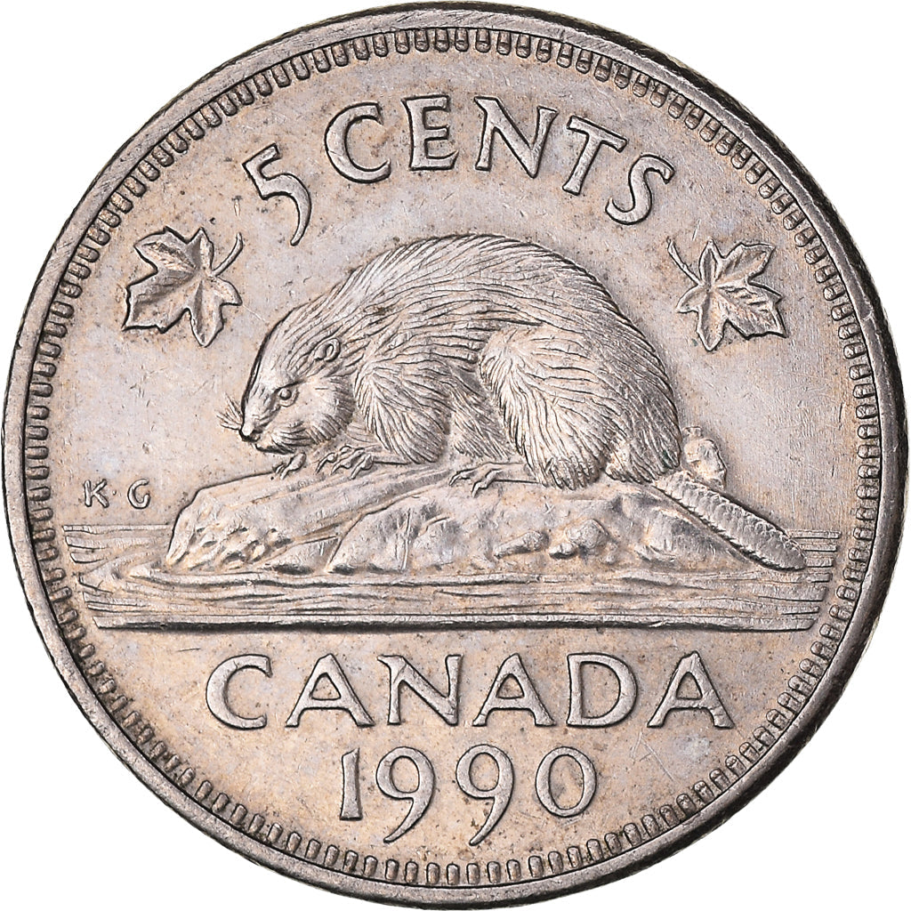 Canada Coin Canadian 5 Cents | Elizabeth II | Beaver | KM182 | 1990 - 2001