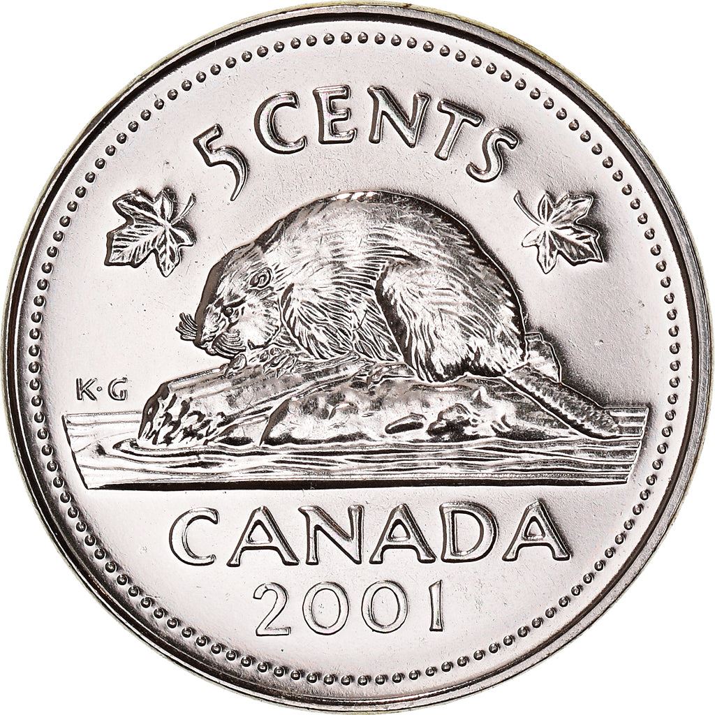 Canada Coin Canadian 5 Cents | Queen Elizabeth II | Beaver | Maple Leave | KM182b | 1999 - 2003