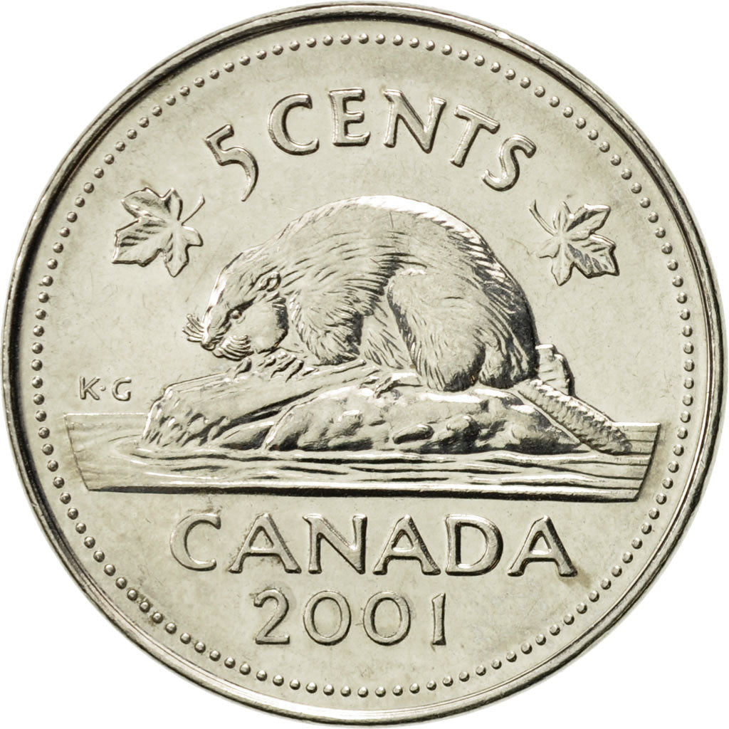 Canada Coin Canadian 5 Cents | Queen Elizabeth II | Beaver | Maple Leave | KM182b | 1999 - 2003