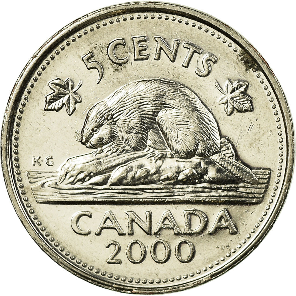 Canada Coin Canadian 5 Cents | Queen Elizabeth II | Beaver | Maple Lea