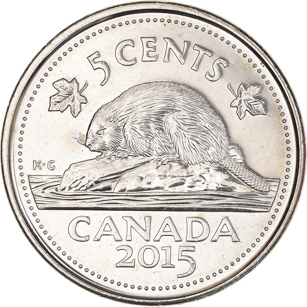 Canada Coin Canadian 5 Cents | Queen Elizabeth II | Beaver | Maple Leave | KM491 | 2003 - 2021