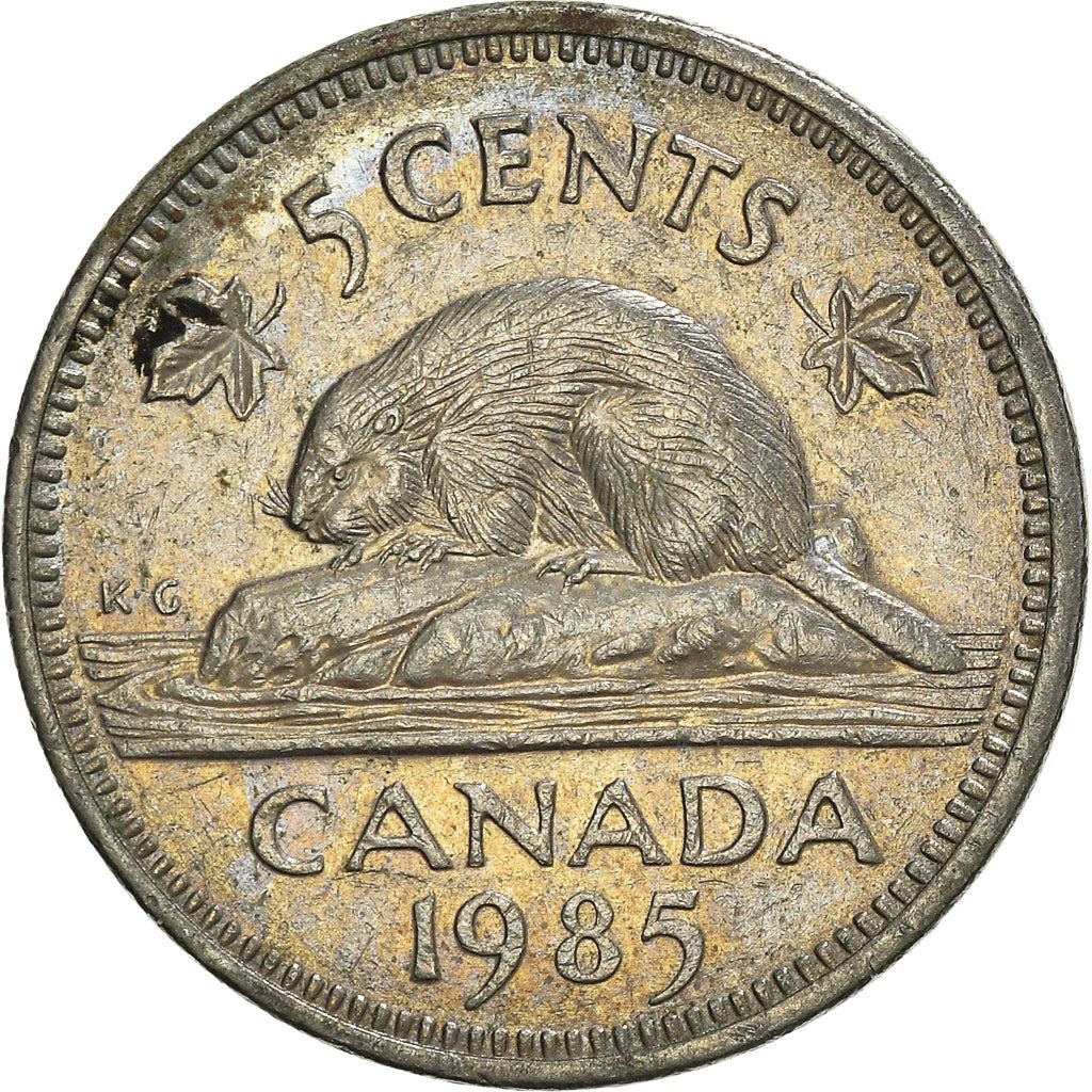 Canada Coin Canadian 5 Cents | Queen Elizabeth II | Beaver | Maple Leave | KM60.2a | 1982 - 1989