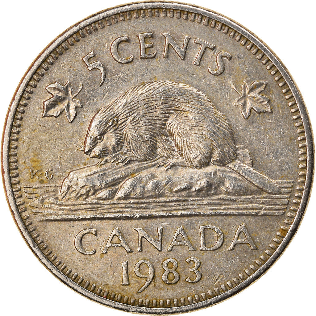 Canada Coin Canadian 5 Cents | Queen Elizabeth II | Beaver | Maple Leave | KM60.2a | 1982 - 1989