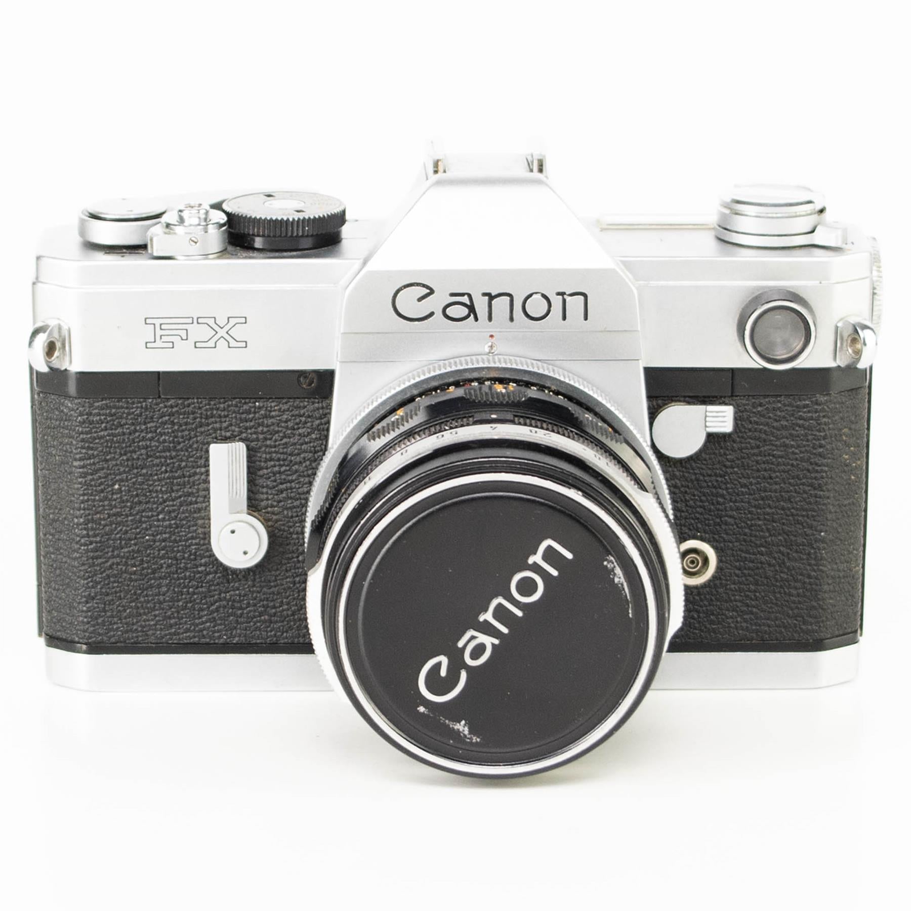 Canon FX Camera | Canon FL 50mm f1.8 lens | White | Japan | FD mount | 1964