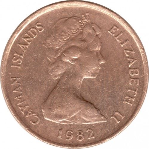 Cayman Islands | 1 Cent Coin | Grand Cayman Thrush | Elizabeth II | Km:1 | 1972 - 1986