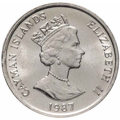 Cayman Islands | 10 Cents Coin | Green Turtle | Elizabeth II | Km:89 | 1987 - 1990