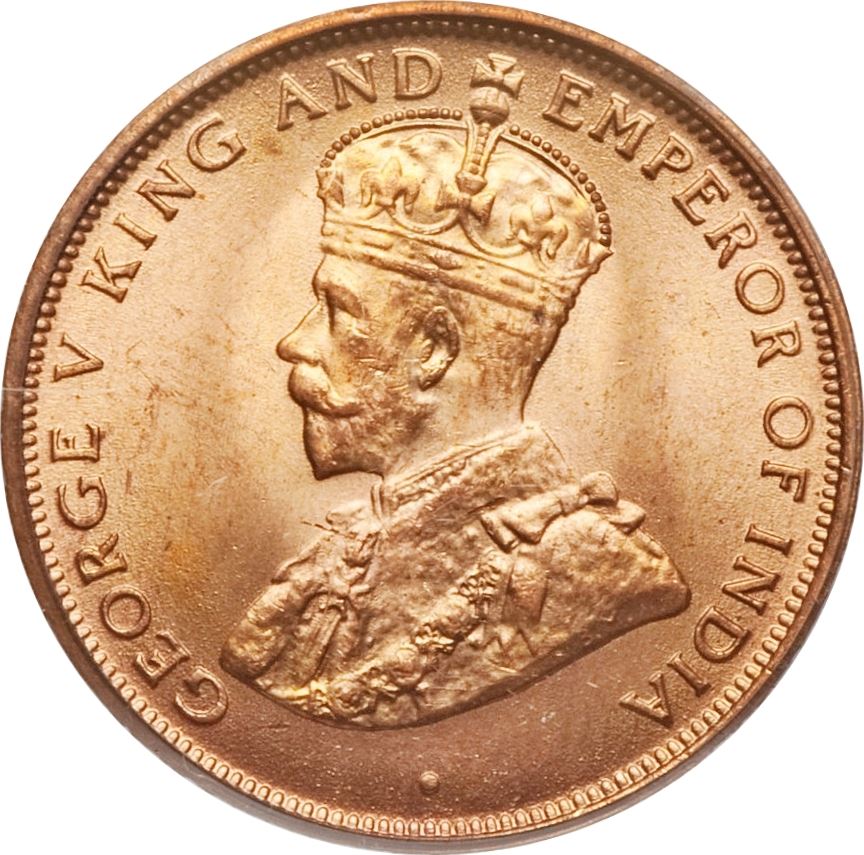 Ceylon | 1 Cent Coin | King George V | Palm Tree | KM107 | 1912 - 1929