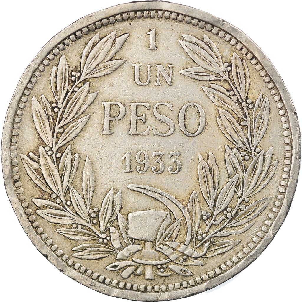 Chile | 1 Peso Coin | Andean Condor on Rock | KM176 | 1933 - 1940