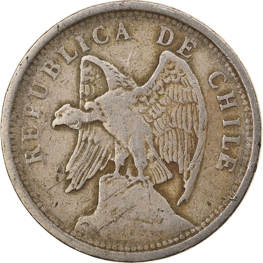 Chile | 20 Centavos Coin | Andean Condor on rock | KM167 | 1919 - 1941