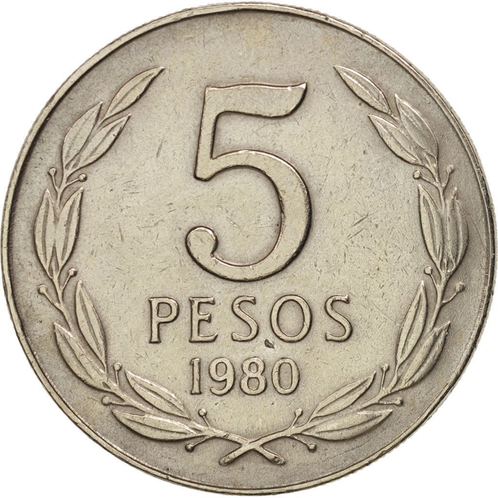 Chile | 5 Pesos Coin | Angel of Liberty | KM209 | 1976 - 1980