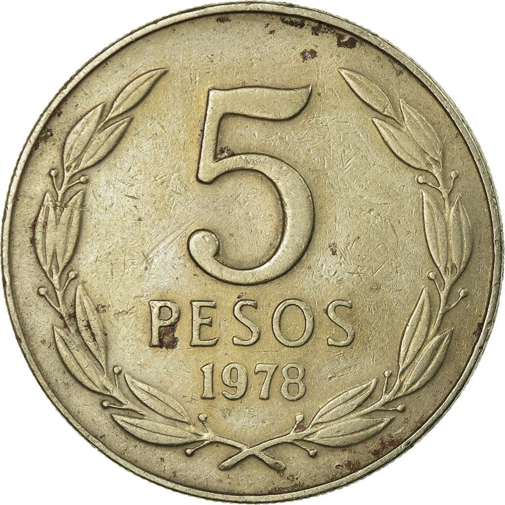 Chile | 5 Pesos Coin | Angel of Liberty | KM209 | 1976 - 1980