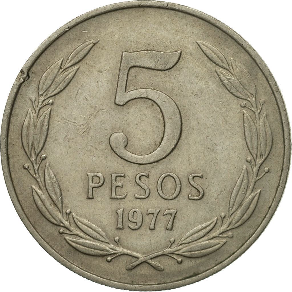 Chile | 5 Pesos Coin | Angel of Liberty | KM209 | 1976 - 1980