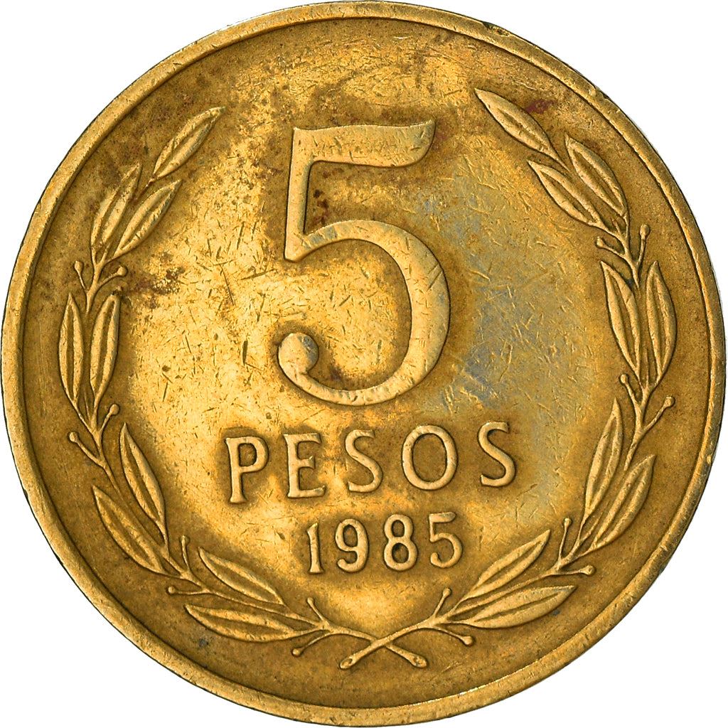 Chile | 5 Pesos Coin | Angel of Liberty | KM217 | 1981 - 1990