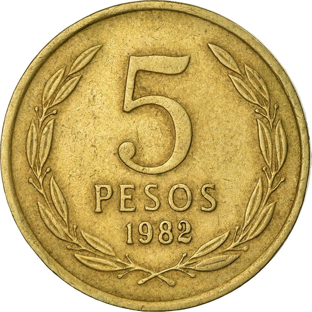 Chile | 5 Pesos Coin | Angel of Liberty | KM217 | 1981 - 1990