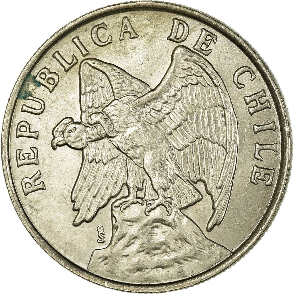 Chile | 50 Centavos Coin | Andean Condor on Rock | KM206 | 1975 - 1977