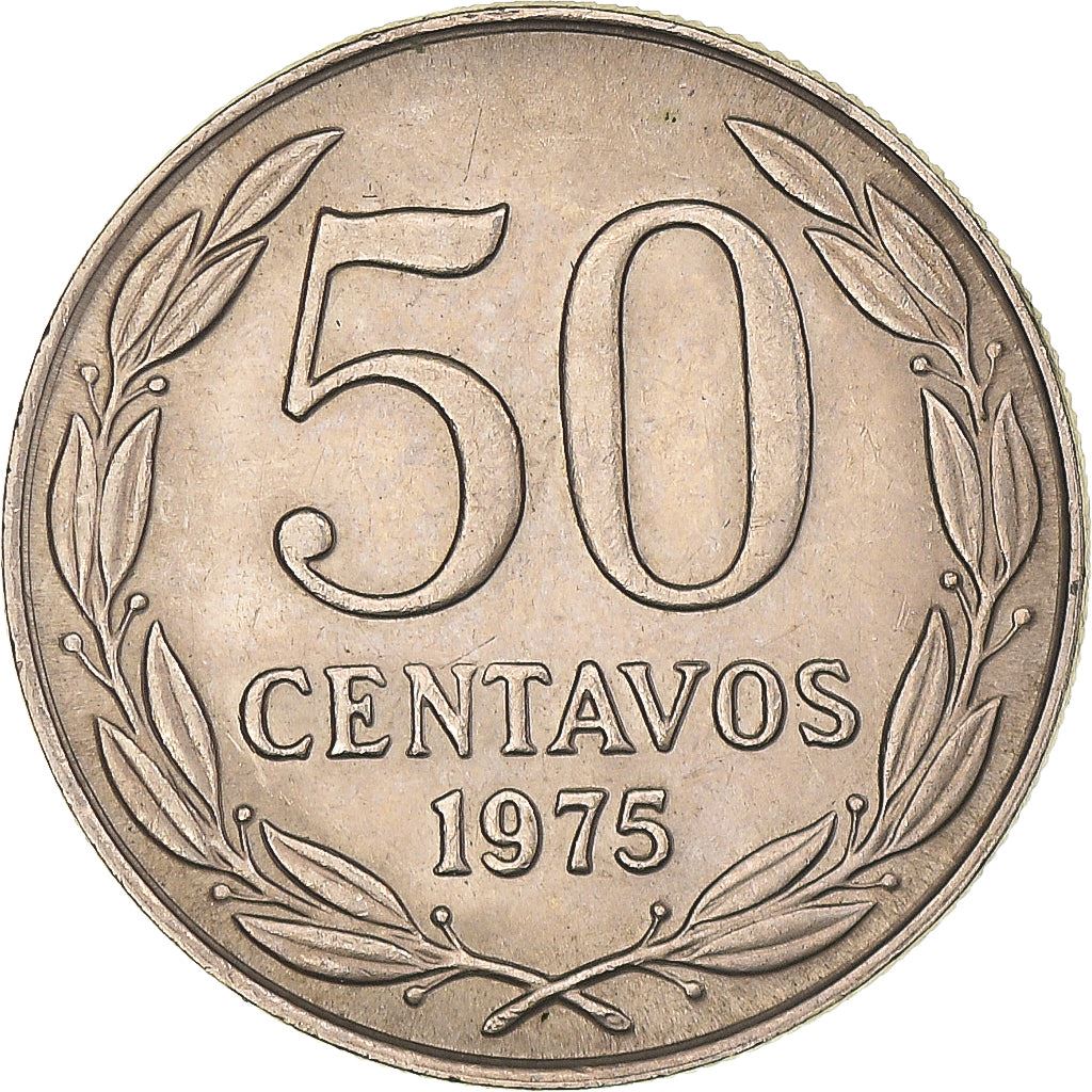 Chile | 50 Centavos Coin | Andean Condor on Rock | KM206 | 1975 - 1977