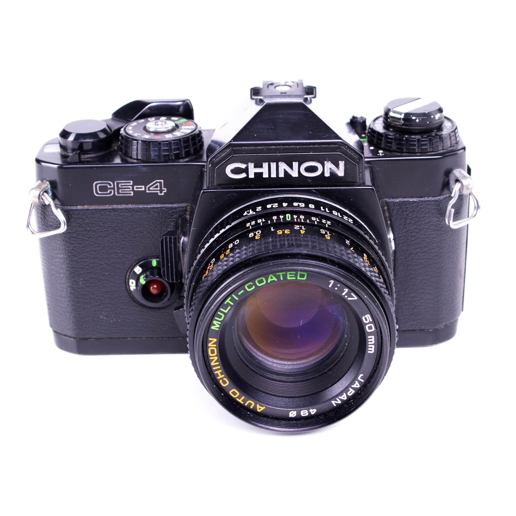 Chinon CE-4 Camera | Auto Chinon 50mm f1.7 lens | K mount | Black | Japan | 1980