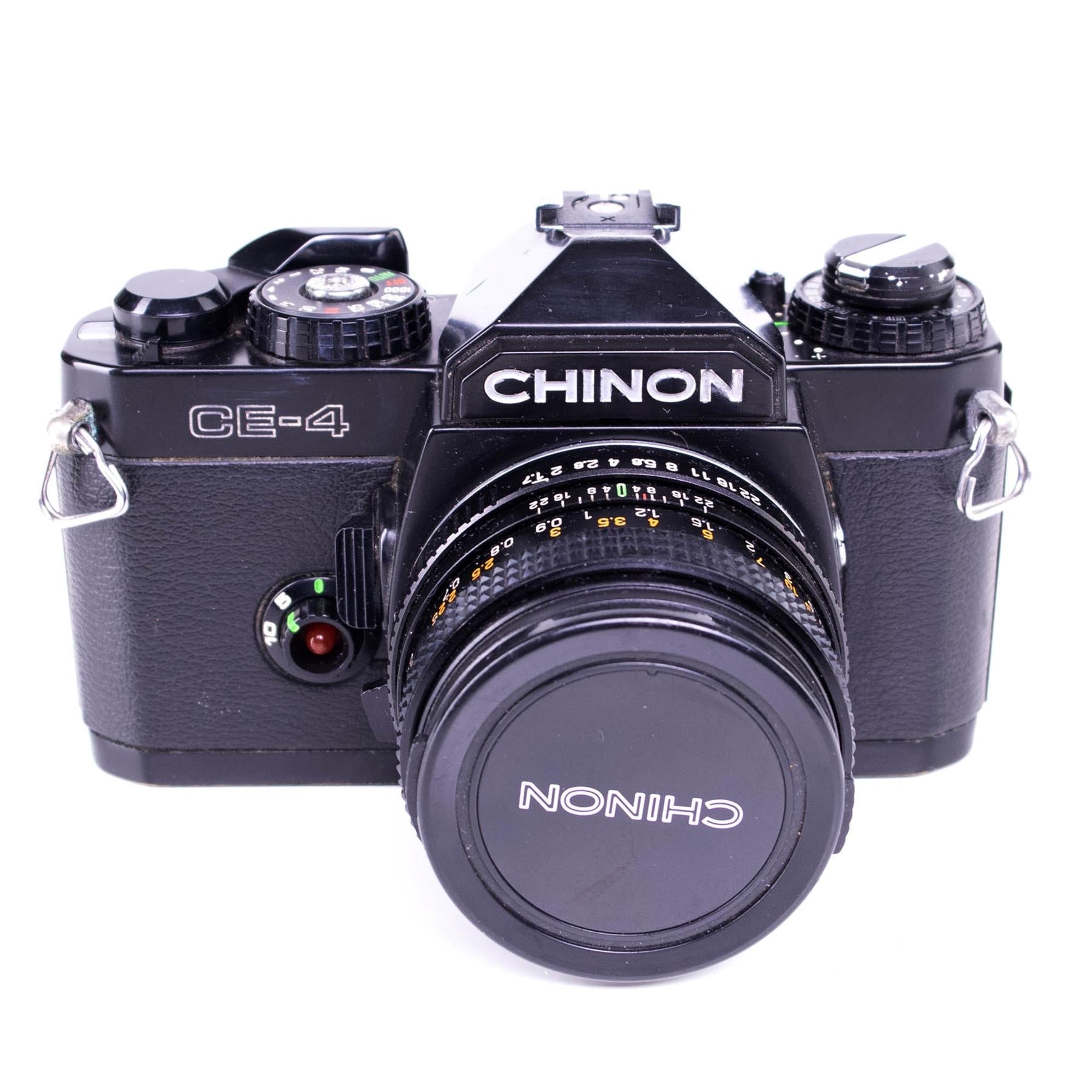 Chinon CE-4 Camera | Auto Chinon 50mm f1.7 lens | K mount | Black | Japan | 1980