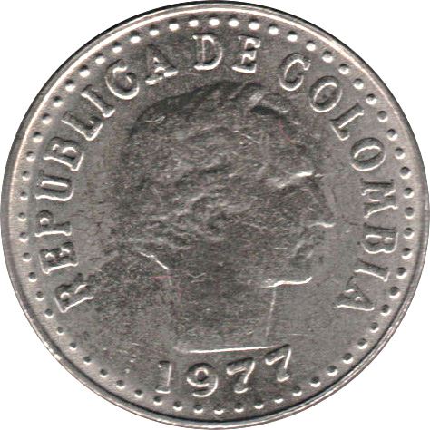 Colombia 10 Centavos Coin | Francisco de Paula Santander | 1972 - 1980