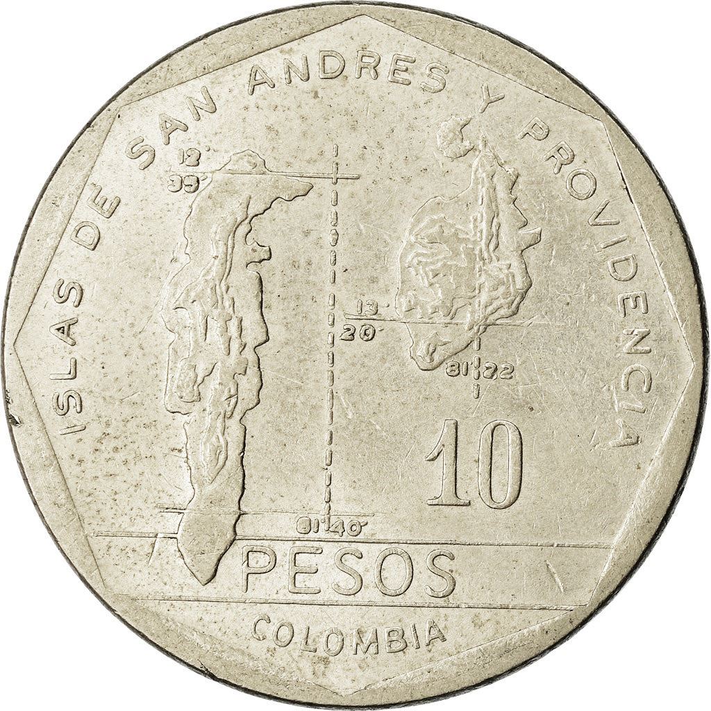 Colombia 10 Pesos | José Maria Córdoba | San Andrés Coin | 1981 - 1989