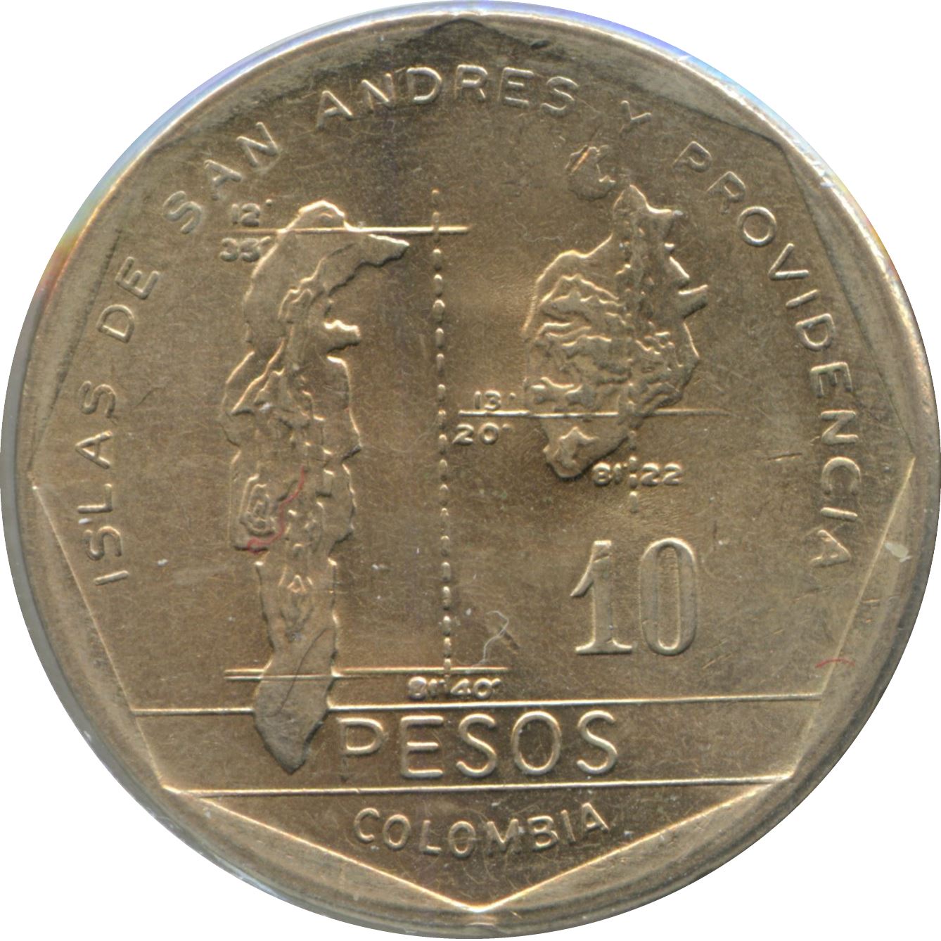 Colombia 10 Pesos | José Maria Córdoba | San Andrés Coin | 1981 - 1989