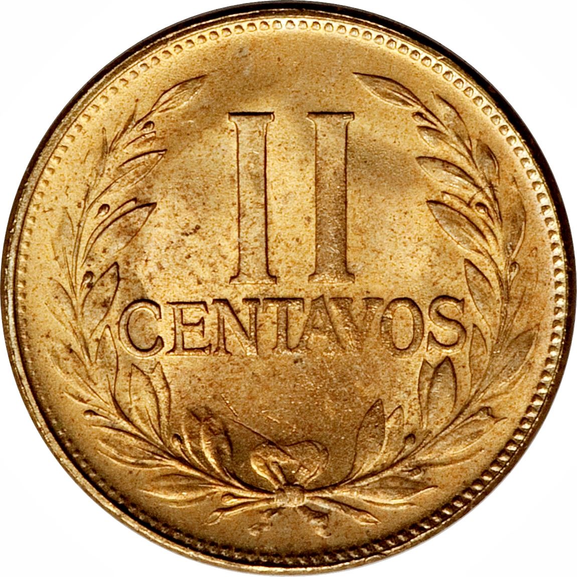 Colombia | 2 Centavos Coin | Winged head | liberty cap | Wreath | 1955 - 1959