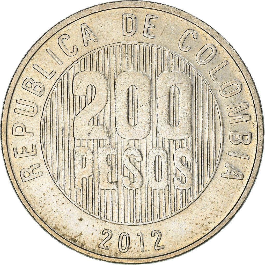 Colombia 200 Pesos | Quimbaya spindlewheel | bird heads Coin | 1994 - 2012