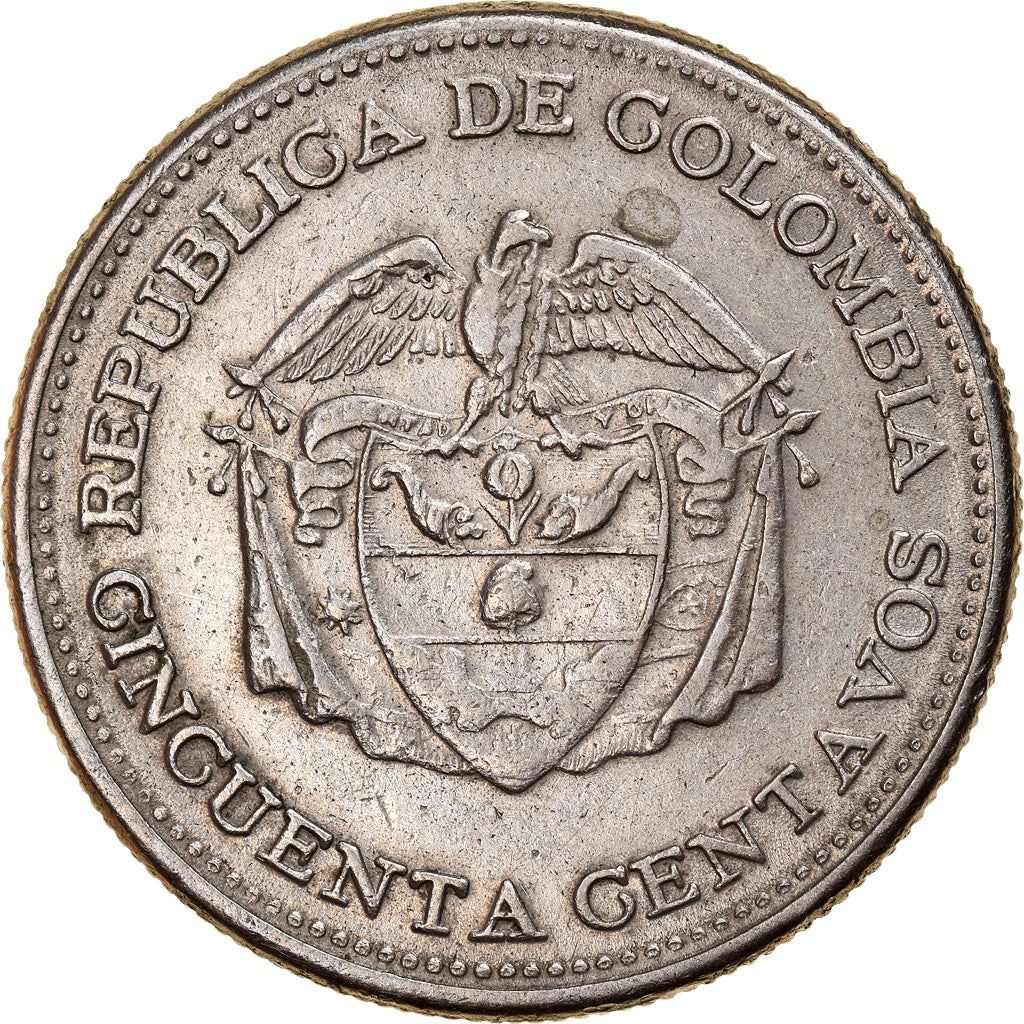 Colombia | 50 Centavos Coin | Simon Bolivar | Condor | 1958 - 1966