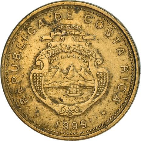 Costa Rica 10 Colones Coin | Stars | Volcno | Ship | Sun | KM228a.1 | 1999