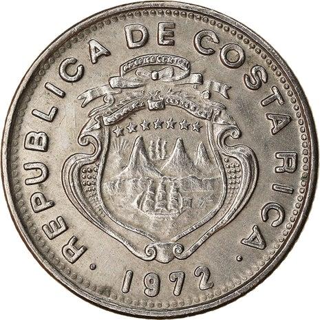 Costa Rica 5 Centimos Coin | Stars | Volcno | Ship | Sun | KM184.3 | 1972 - 1973